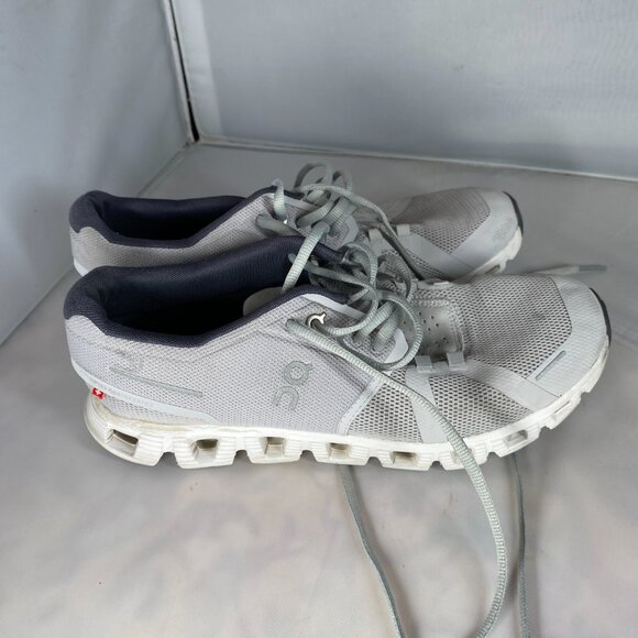 On Men's Cloud 5 Sneakers, Glacier/White 9.5 - Picture 1 of 4